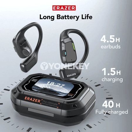 Erazer XP6 AI terjime edýän simsiz Bluetooth nauşnikler, açyk gulak görnüşi