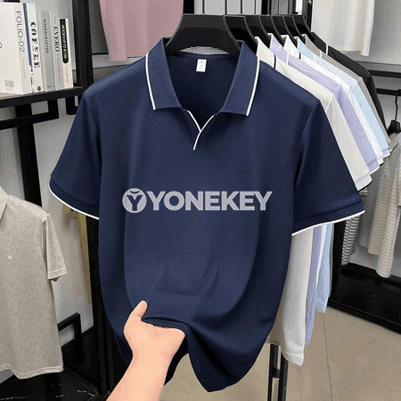 Erkekler üçin ýeňil, dem alýan polo köýnek, tomuslyk rahat stil