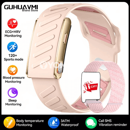 GUHUAVMI KR96PRO akylly fitnes bilezigi, ECG, HRV, 3ATM