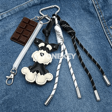 Schnauzer görnüşli sumka açary, ýakymly it görnüşli bezeg