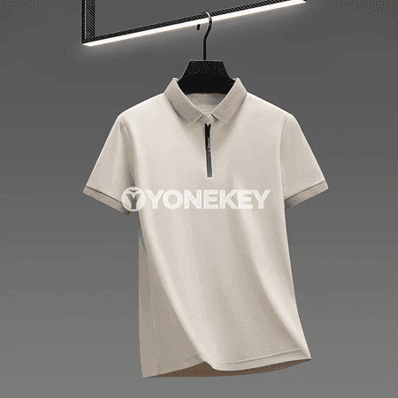 Erkekler üçin ýarym zip polo köýnek, çalt gurajak we dem alýan