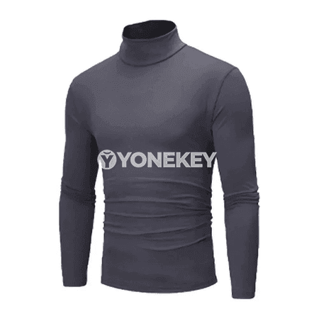 Erkekler üçin ýyly ýokary boýun lycra futbolka, dar kesim
