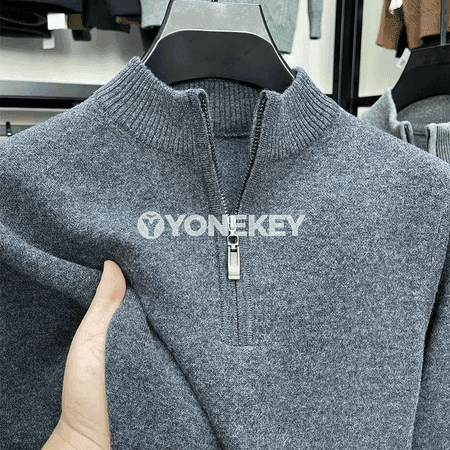 Erkekler üçin ýarym golfly ýyly zipper switer