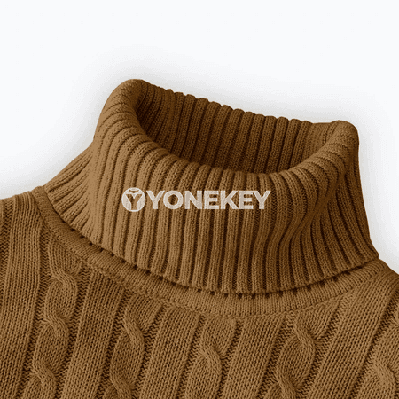 Erkekler üçin ýyly ýokary boýunly dokalan pullover, gyş üçin rahat köýnek