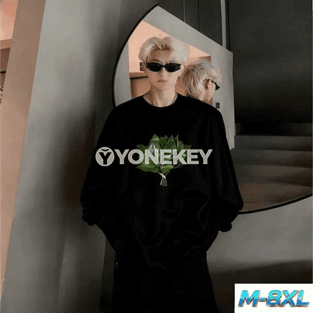 Erkekler üçin giň biçimli ýyly sweatshirt, ak we gara reňkli