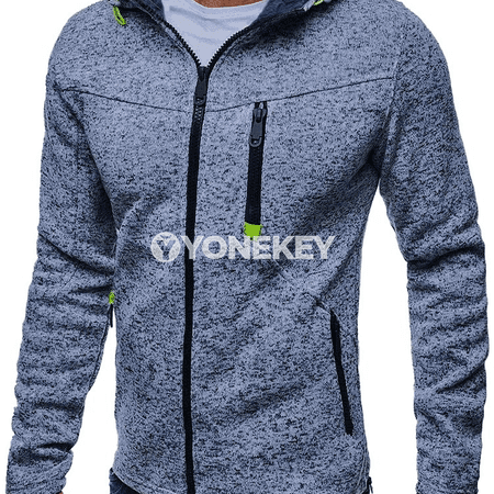 Erkekler üçin fermuarly ýyly sport hoodie kardigan