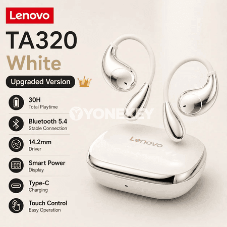Lenovo XT53 simsiz gulak ädimli nauşnikler, Bluetooth 5.4, uzyn batareýaly