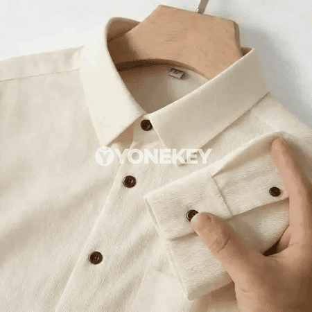 Erkekler üçin uzyn ýeňli zolakly business casual köýnek