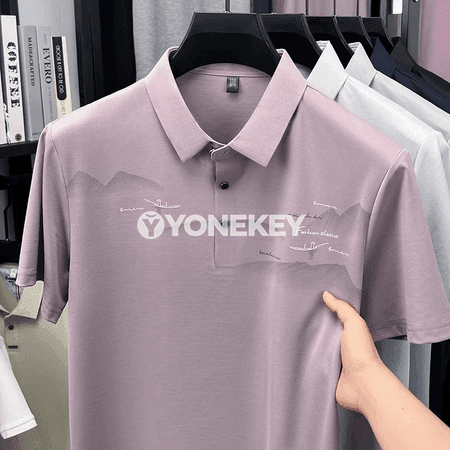 Erkekler üçin polo futbolka, ýeňil mesh mata, çalt guradýan