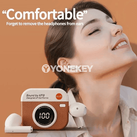 Bluetooth TWS simsiz nauşnikler, sport üçin HIFI stereo, mikrofonly
